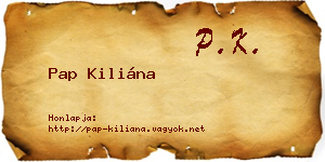 Pap Kiliána névjegykártya